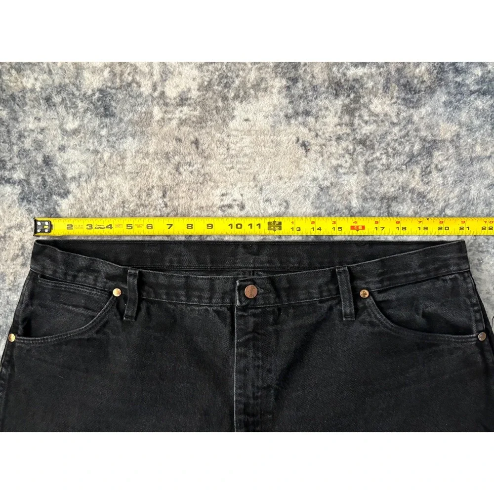 Vintage Wrangler Jeans Black 42x32 Denim 13MWZ Cowboy Cut Rodeo‎ Leather Patch